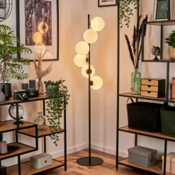 Lampadaire - Verre 15 cm Remaisnil Blanc, 6 lumières