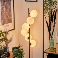 Lampadaire - Verre 15 cm Remaisnil Blanc, 6 lumières