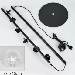 Lampadaire - Verre 10 cm Remaisnil Clair, 6 lumières
