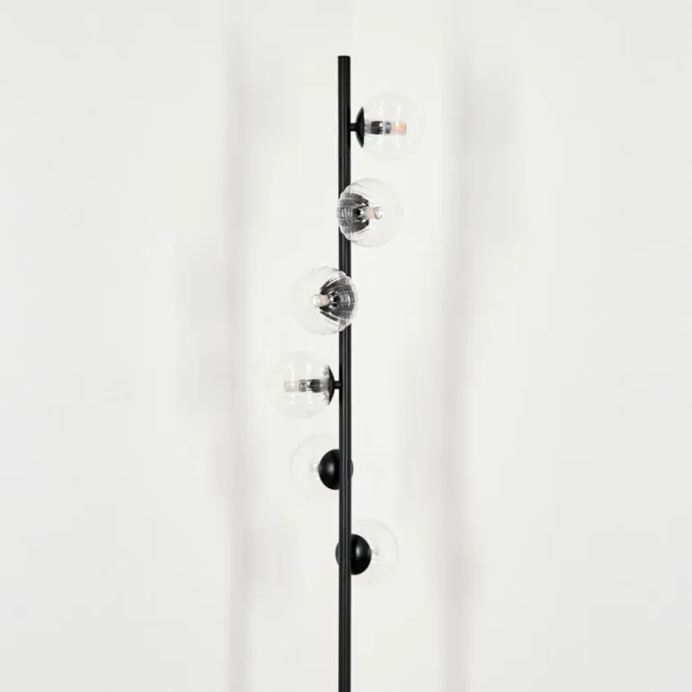 Lampadaire - Verre 10 cm Remaisnil Clair, 6 lumières