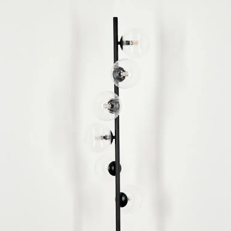 Lampadaire - Verre 12 cm Remaisnil Clair, 6 lumières