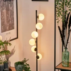 Lampadaire - Verre 10 cm Remaisnil Blanc, 6 lumières