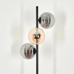 Lampadaire - Verre 15 cm Remaisnil Noir, 3 lumières