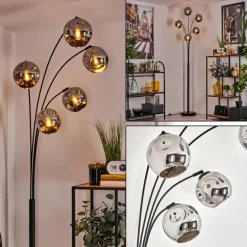 Lampadaire - Verre 15 cm Ripoll Chrome, 5 lumières