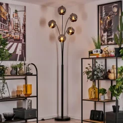 Lampadaire - Verre 15 cm Ripoll Chrome, 5 lumières
