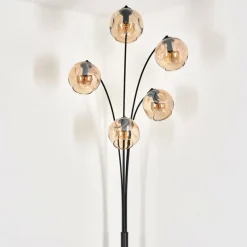 Lampadaire - Verre 15 cm Ripoll Ambre, 5 lumières