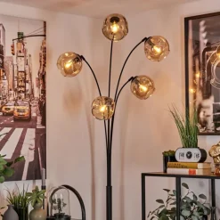 Lampadaire - Verre 15 cm Ripoll Ambre, 5 lumières
