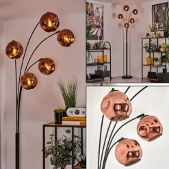 Lampadaire - Verre 15 cm Ripoll Cuivré, 5 lumières