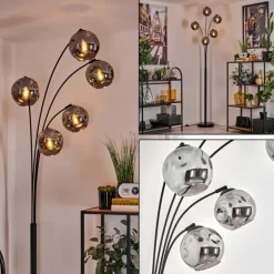 Lampadaire - Verre 15 cm Ripoll Fumé, 5 lumières
