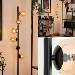 Lampadaire - Verre Remaisnil Noir, 6 lumières