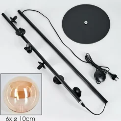 Lampadaire - Verre Remaisnil Noir, 6 lumières