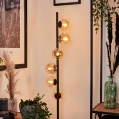 Lampadaire - Verre Remaisnil Noir, 6 lumières