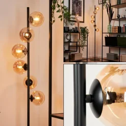 Lampadaire - Verre Remaisnil Noir, 6 lumières