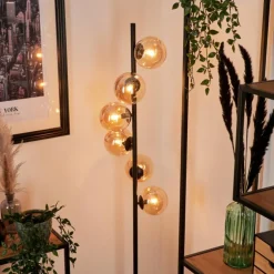 Lampadaire - Verre Remaisnil Noir, 6 lumières