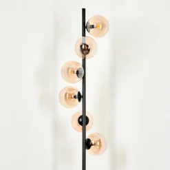Lampadaire - Verre Remaisnil Noir, 6 lumières