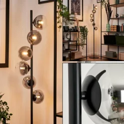 Lampadaire - Verre Remaisnil Noir, 6 lumières