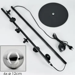 Lampadaire - Verre Remaisnil Noir, 6 lumières