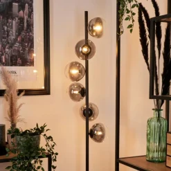 Lampadaire - Verre Remaisnil Noir, 6 lumières