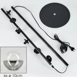 Lampadaire - Verre Remaisnil Noir, 6 lumières