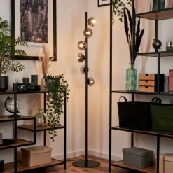 Lampadaire - Verre Remaisnil Noir, 6 lumières