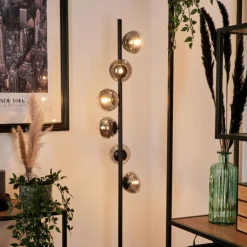 Lampadaire - Verre Remaisnil Noir, 6 lumières