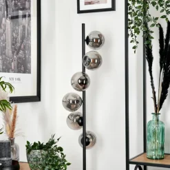 Lampadaire - Verre Remaisnil Noir, 6 lumières