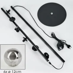 Lampadaire - Verre Remaisnil Noir, 6 lumières