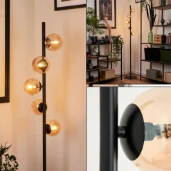 Lampadaire - Verre Remaisnil Noir, 5 lumières