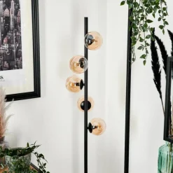 Lampadaire - Verre Remaisnil Noir, 5 lumières