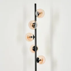 Lampadaire - Verre Remaisnil Noir, 5 lumières