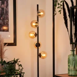 Lampadaire - Verre Remaisnil Noir, 5 lumières