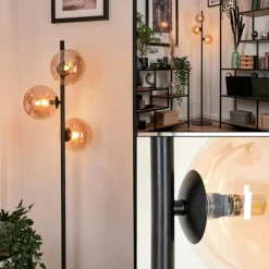 Lampadaire - Verre Remaisnil Noir, 3 lumières