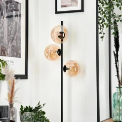 Lampadaire - Verre Remaisnil Noir, 3 lumières