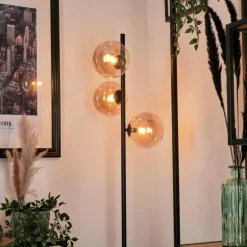 Lampadaire - Verre Remaisnil Noir, 3 lumières
