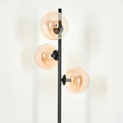 Lampadaire - Verre Remaisnil Noir, 3 lumières