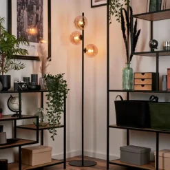 Lampadaire - Verre Remaisnil Noir, 3 lumières