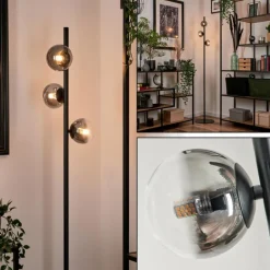 Lampadaire - Verre Remaisnil Noir, 3 lumières