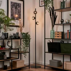 Lampadaire - Verre Remaisnil Noir, 3 lumières