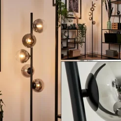 Lampadaire - Verre Remaisnil Clair, Fumé, 5 lumières