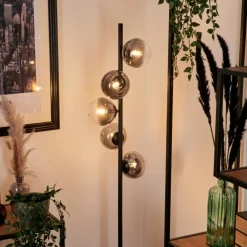 Lampadaire - Verre Remaisnil Clair, Fumé, 5 lumières