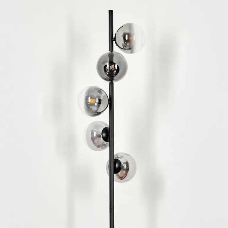 Lampadaire - Verre Remaisnil Clair, Fumé, 5 lumières