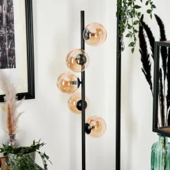 Lampadaire - Verre Remaisnil Ambre, 5 lumières
