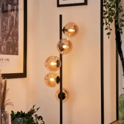 Lampadaire - Verre Remaisnil Ambre, 5 lumières