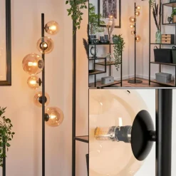 Lampadaire - Verre Remaisnil Ambre, 6 lumières