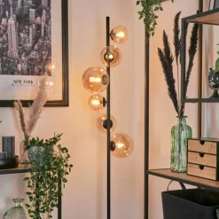Lampadaire - Verre Remaisnil Ambre, 6 lumières