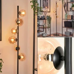 Lampadaire - Verre Remaisnil Ambre, 6 lumières