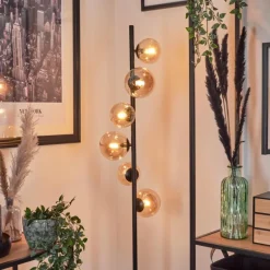 Lampadaire - Verre Remaisnil Ambre, 6 lumières