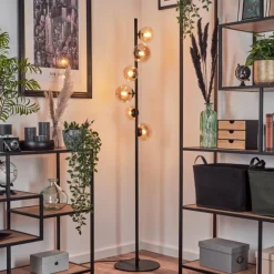 Lampadaire - Verre Remaisnil Ambre, 6 lumières