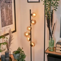 Lampadaire - Verre Remaisnil Ambre, 6 lumières
