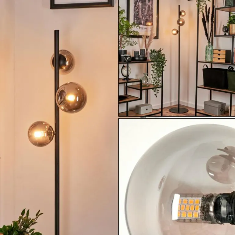 Lampadaire - Verre Remaisnil Fumé, 3 lumières